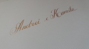 Exemplo de Caligrafia em Convite de Casamento