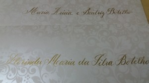 Exemplo de Caligrafia em Convite de Casamento