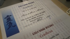 Exemplo de Caligrafia e Certificado de Curso